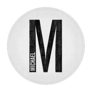Modern Personalised Bold Monogram and Name Cutting Board