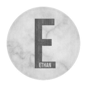 Modern Personalised Bold Monogram and Name Cutting Board
