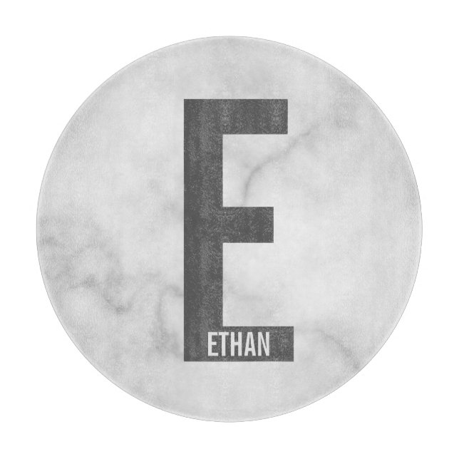 Modern Personalised Bold Monogram and Name Cutting Board (Front)