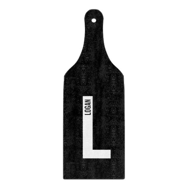 Modern Personalised Bold Monogram and Name Cutting Board (Front)