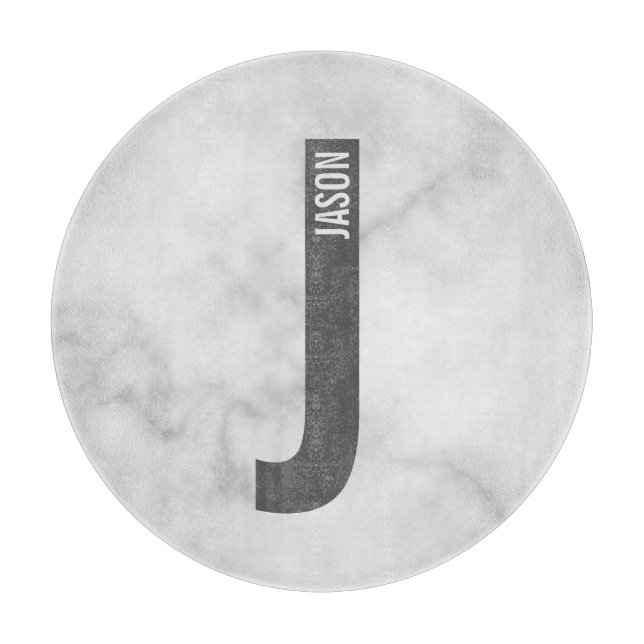 Modern Personalised Bold Monogram and Name Cutting Board (Front)