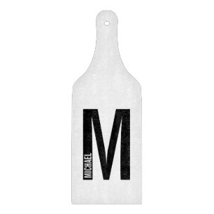 Modern Personalised Bold Monogram and Name Cutting Board