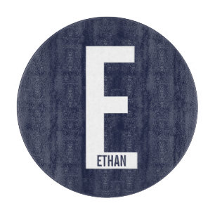 Modern Personalised Bold Monogram and Name Cutting Board