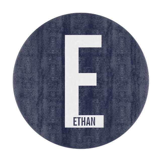 Modern Personalised Bold Monogram and Name Cutting Board (Front)