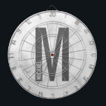 Modern Personalised Bold Monogram and Name Dartboard<br><div class="desc">Modern Monogram Design featuring personalised monogram letter "M" and name in modern bold sans serif font style.

Perfect gift for him,  father's day gift and more.</div>