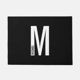 Modern Personalised Bold Monogram and Name Doormat