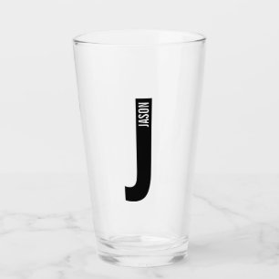 Modern Personalised Bold Monogram and Name Glass