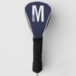 Modern Personalised Bold Monogram and Name Golf Head Cover