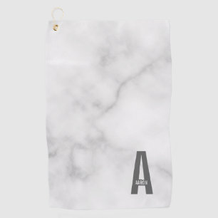 Modern Personalised Bold Monogram and Name Golf Towel