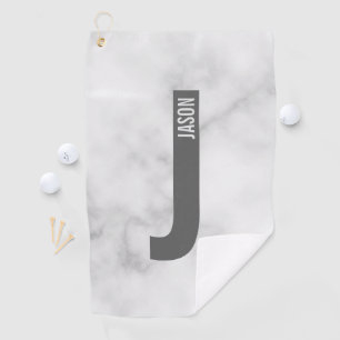 Modern Personalised Bold Monogram and Name Golf Towel