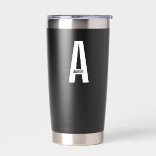 Modern Personalised Bold Monogram and Name Insulated Tumbler
