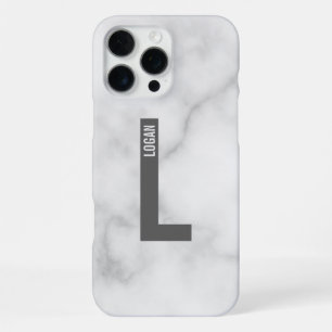 Modern Personalised Bold Monogram and Name iPhone 16 Pro Max Case