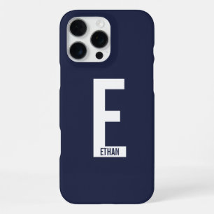 Modern Personalised Bold Monogram and Name iPhone 16 Pro Max Case