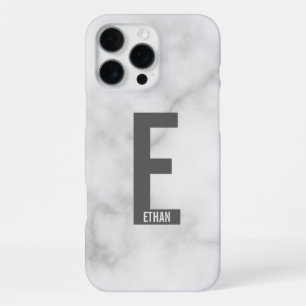 Modern Personalised Bold Monogram and Name iPhone 16 Pro Max Case