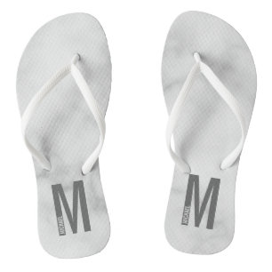 Modern Personalised Bold Monogram and Name Jandals