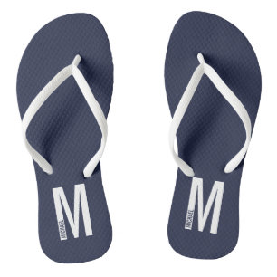 Modern Personalised Bold Monogram and Name Jandals