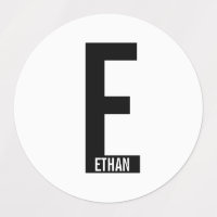 Modern Personalised Bold Monogram and Name Labels