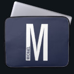Modern Personalised Bold Monogram and Name Laptop Sleeve<br><div class="desc">Modern Monogram Design featuring personalised monogram letter "M" and name in modern bold sans serif font style.

Perfect gift for him,  father's day gift and more.</div>