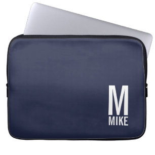 Modern Personalised Bold Monogram and Name Laptop Sleeve