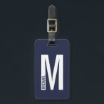 Modern Personalised Bold Monogram and Name Luggage Tag<br><div class="desc">Modern Monogram Design featuring personalised monogram letter "M" and name in modern bold sans serif font style.

Perfect gift for him,  father's day gift,  groomsman gift and more.</div>
