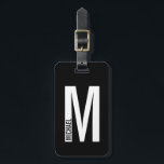 Modern Personalised Bold Monogram and Name Luggage Tag<br><div class="desc">Modern Monogram Design featuring personalised monogram letter "M" and name in modern bold sans serif font style.

Perfect gift for him,  father's day gift,  groomsman gift and more.</div>