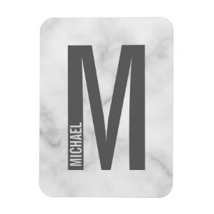 Modern Personalised Bold Monogram and Name Magnet