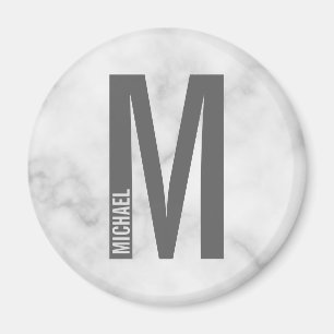 Modern Personalised Bold Monogram and Name Magnet