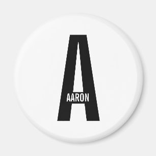 Modern Personalised Bold Monogram and Name Magnet