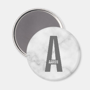 Modern Personalised Bold Monogram and Name Magnet
