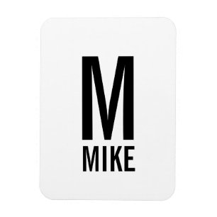 Modern Personalised Bold Monogram and Name Magnet