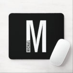 Modern Personalised Bold Monogram and Name Mouse Pad<br><div class="desc">Modern Monogram Design featuring personalised monogram letter "M" and name in modern bold sans serif font style.

Perfect gift for him,  father's day gift and more.</div>