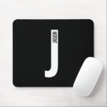 Modern Personalised Bold Monogram and Name Mouse Pad<br><div class="desc">Modern Monogram Design featuring personalised monogram letter "J" and name in modern bold sans serif font style.

Perfect gift for him,  father's day gift and more.</div>