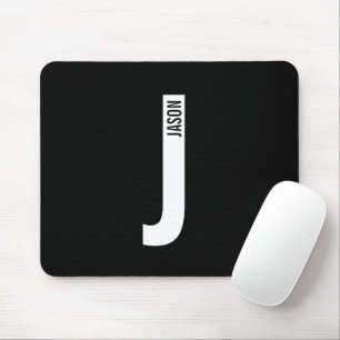 Modern Personalised Bold Monogram and Name Mouse Pad