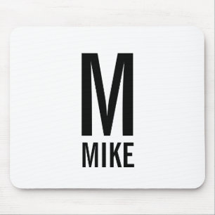 Modern Personalised Bold Monogram and Name Mouse Pad