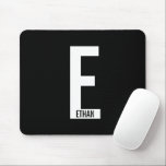 Modern Personalised Bold Monogram and Name Mouse Pad<br><div class="desc">Modern Monogram Design featuring personalised monogram letter "E" and name in modern bold sans serif font style.

Perfect gift for him,  father's day gift and more.</div>