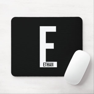 Modern Personalised Bold Monogram and Name Mouse Pad