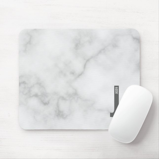 Modern Personalised Bold Monogram and Name Mouse Pad (With Mouse)