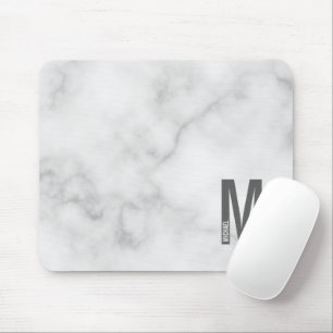 Modern Personalised Bold Monogram and Name Mouse Pad