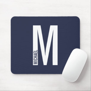 Modern Personalised Bold Monogram and Name Mouse Pad