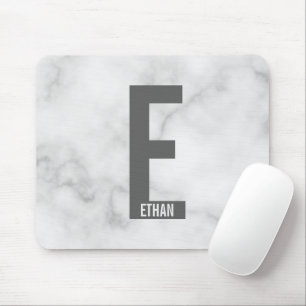 Modern Personalised Bold Monogram and Name Mouse Pad