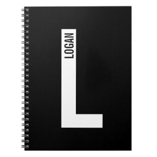 Modern Personalised Bold Monogram and Name Notebook