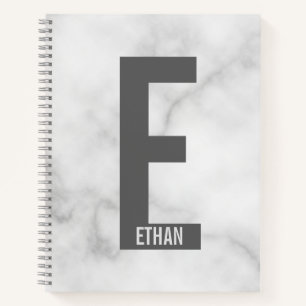 Modern Personalised Bold Monogram and Name Notebook