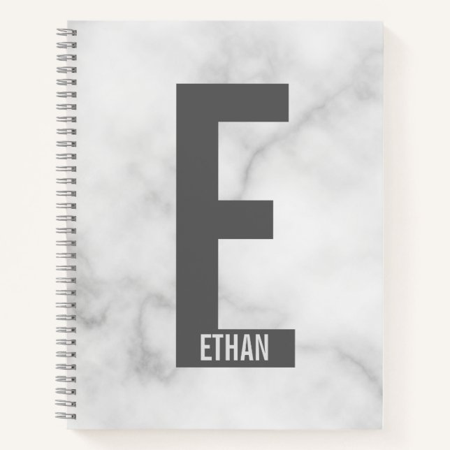Modern Personalised Bold Monogram and Name Notebook (Front)