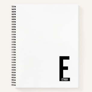 Modern Personalised Bold Monogram and Name Notebook