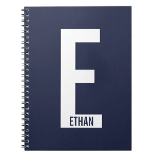 Modern Personalised Bold Monogram and Name Notebook