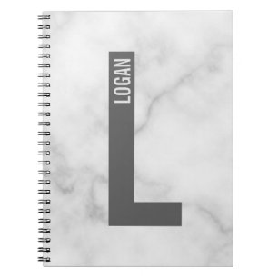 Modern Personalised Bold Monogram and Name Notebook