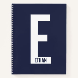 Modern Personalised Bold Monogram and Name Notebook