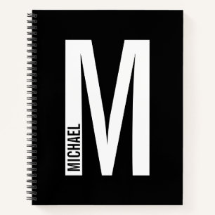 Modern Personalised Bold Monogram and Name Notebook