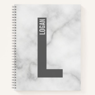 Modern Personalised Bold Monogram and Name Notebook
