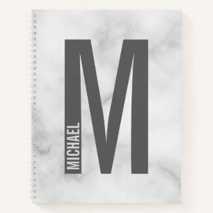 Modern Personalised Bold Monogram and Name Notebook